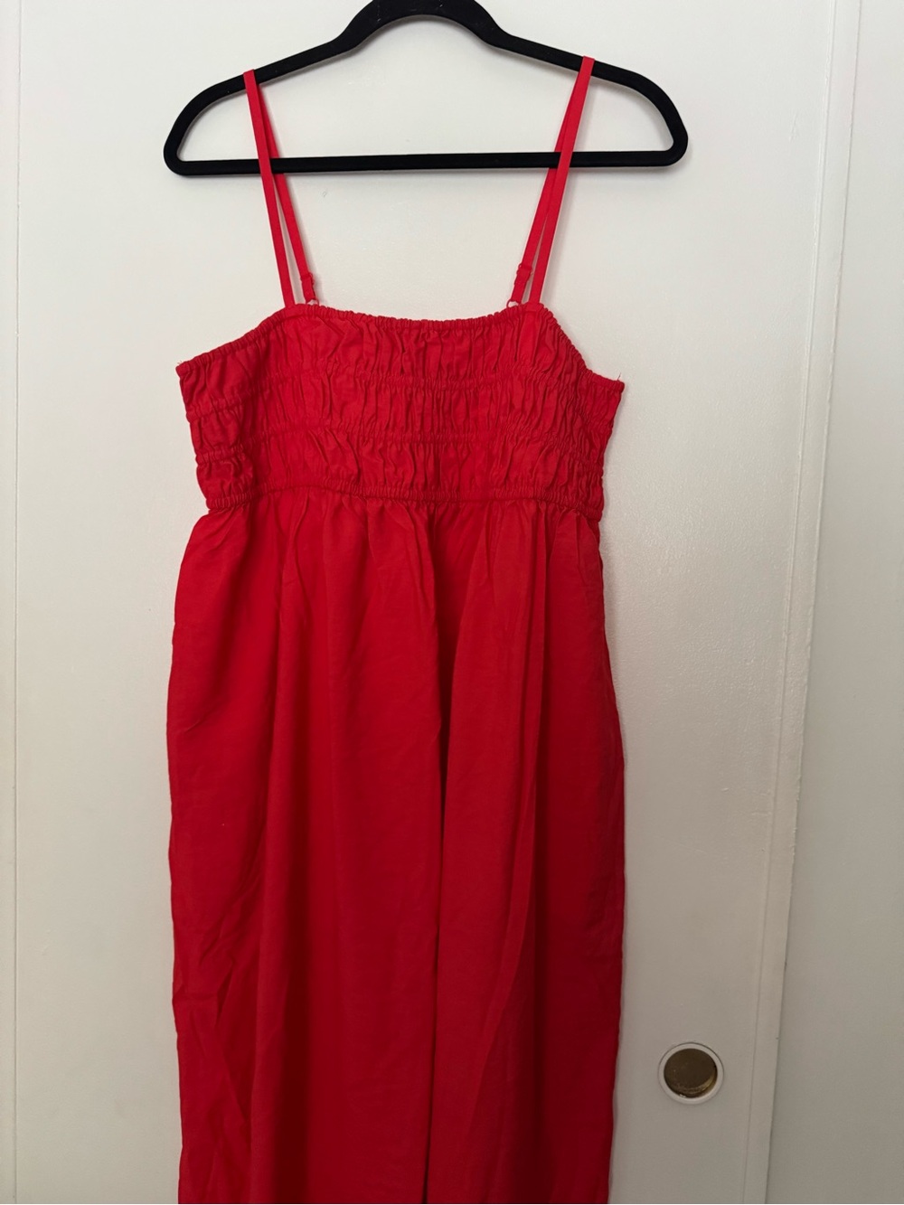 a new day Bright Red Smocked Maxi Dress